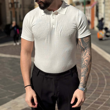 Polo bianca mezza manica 2.0 - FLAG STORE